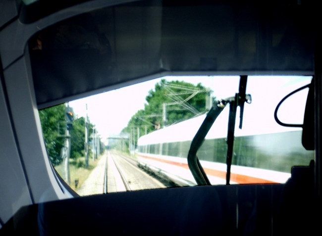 Meeting of two ICE between Hamburg and Berlin