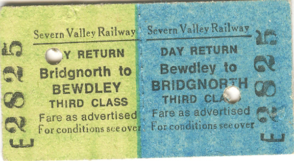 Severn Valley Railway Ticket No. E2825